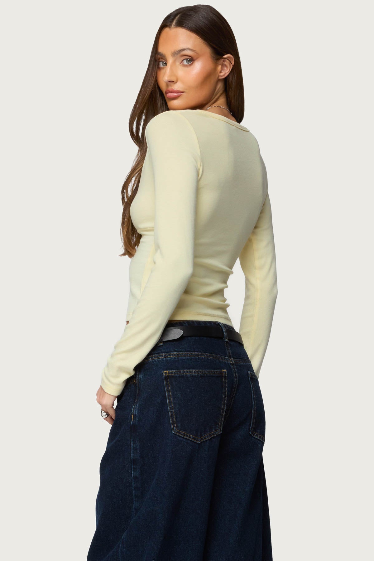 Doron V Neck Long Sleeve Top