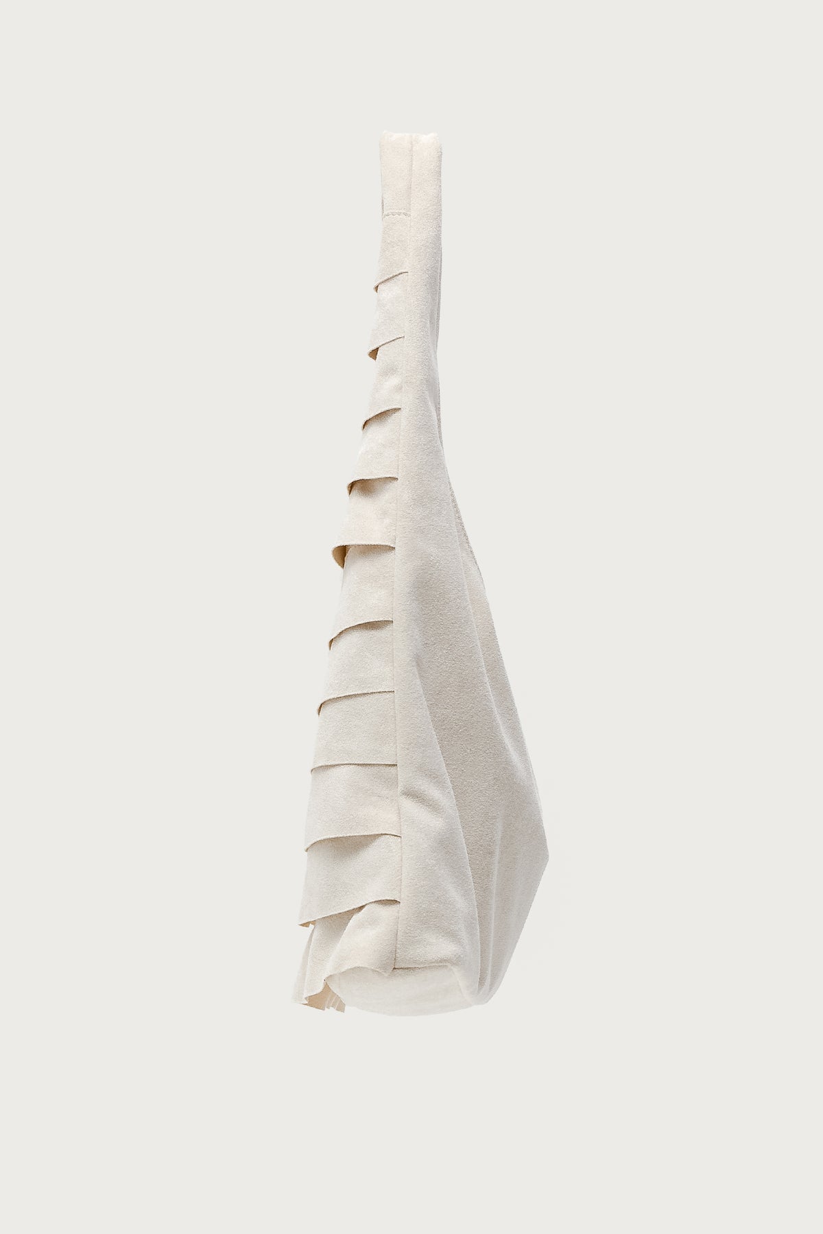 Ruffled Faux Suede Shoulder Bag