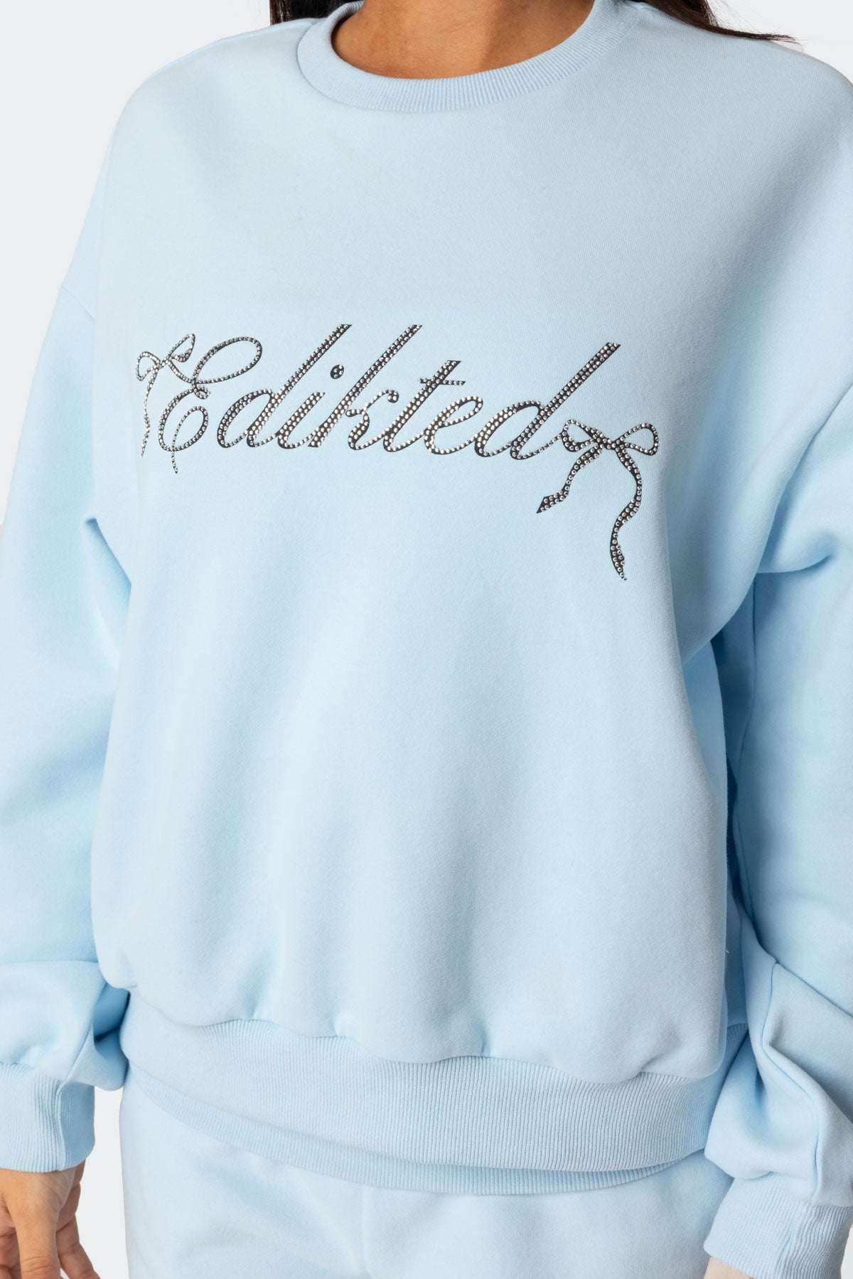 Super Edikteds Rhinestone Oversized Sweatshirt