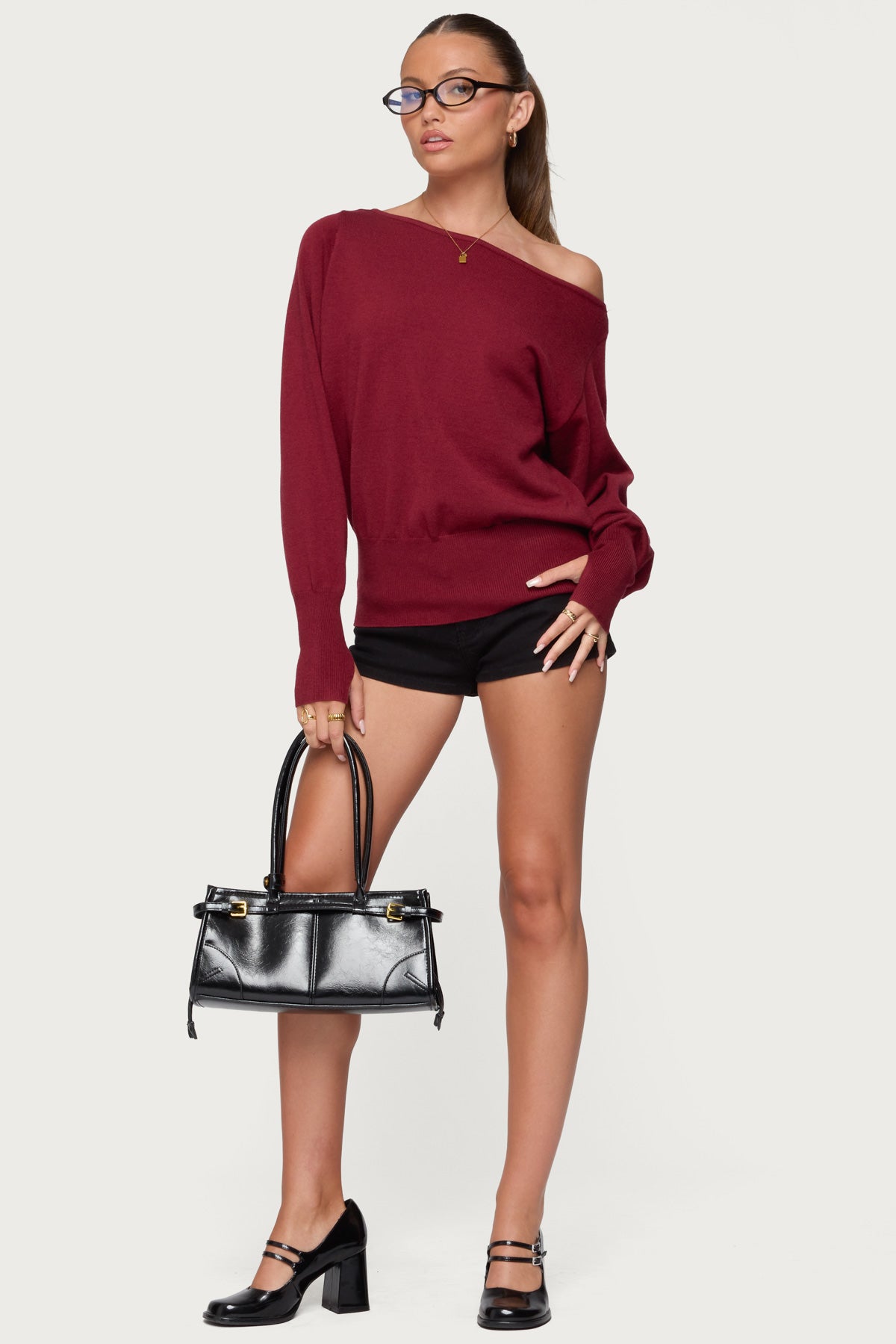 Off Shoulder Oversized Sweater