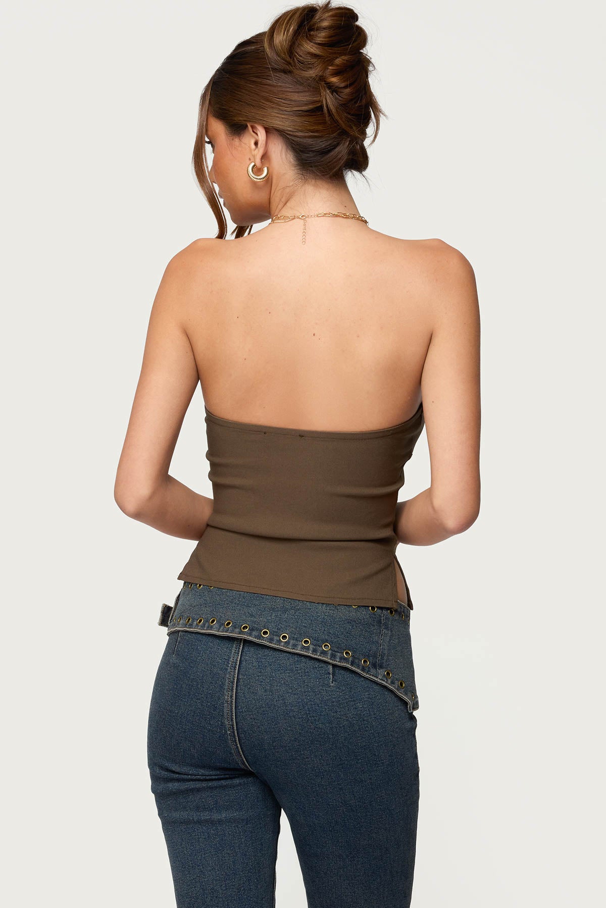 Sade Strapless Side Slit Top
