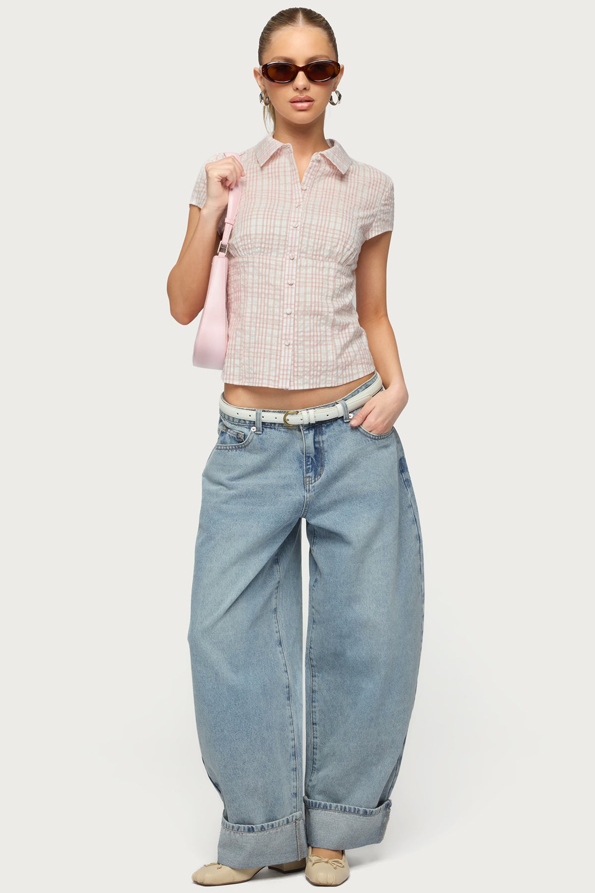 Petite Kella Low Rise Baggy Jeans