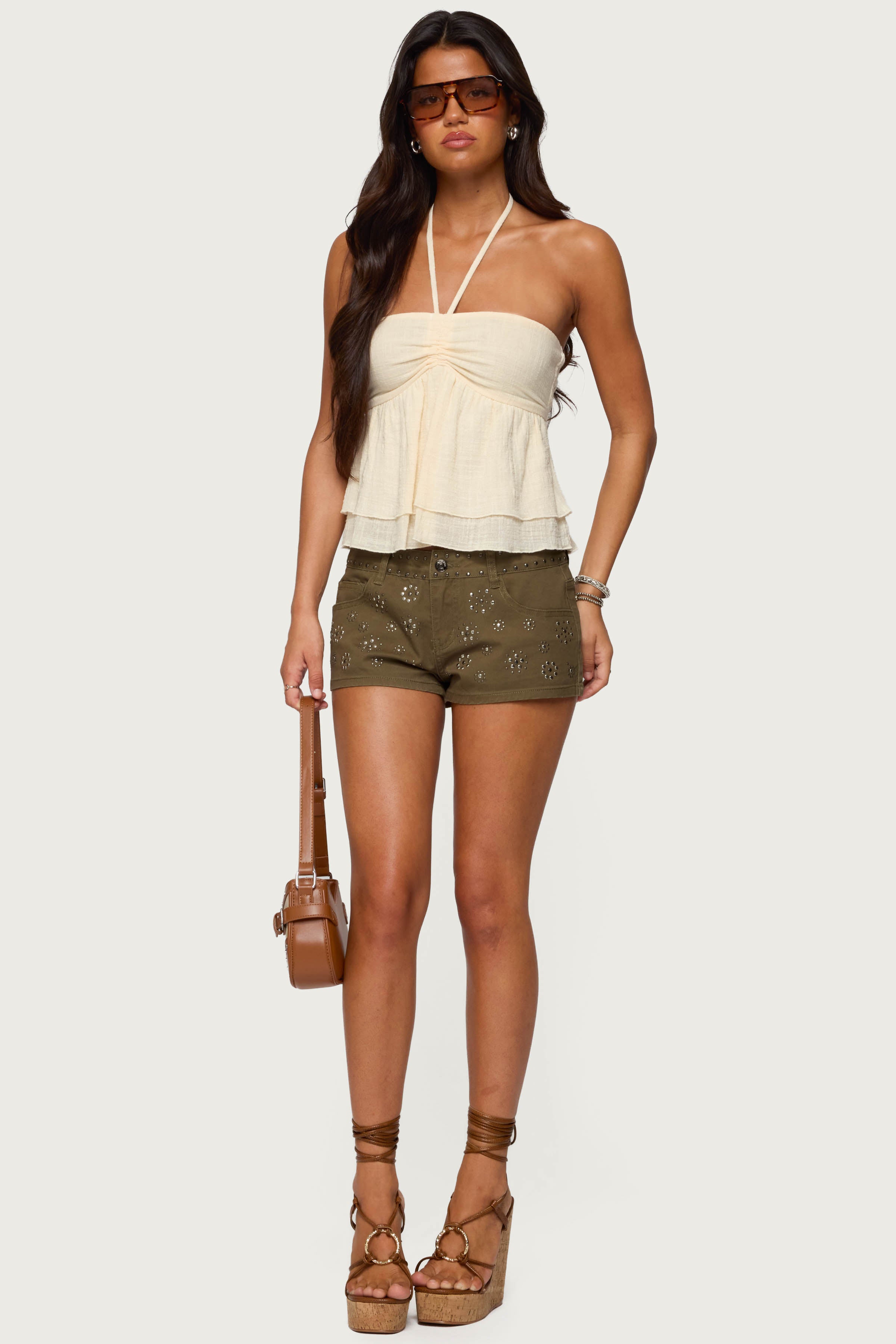 Eartha Studded Micro Shorts