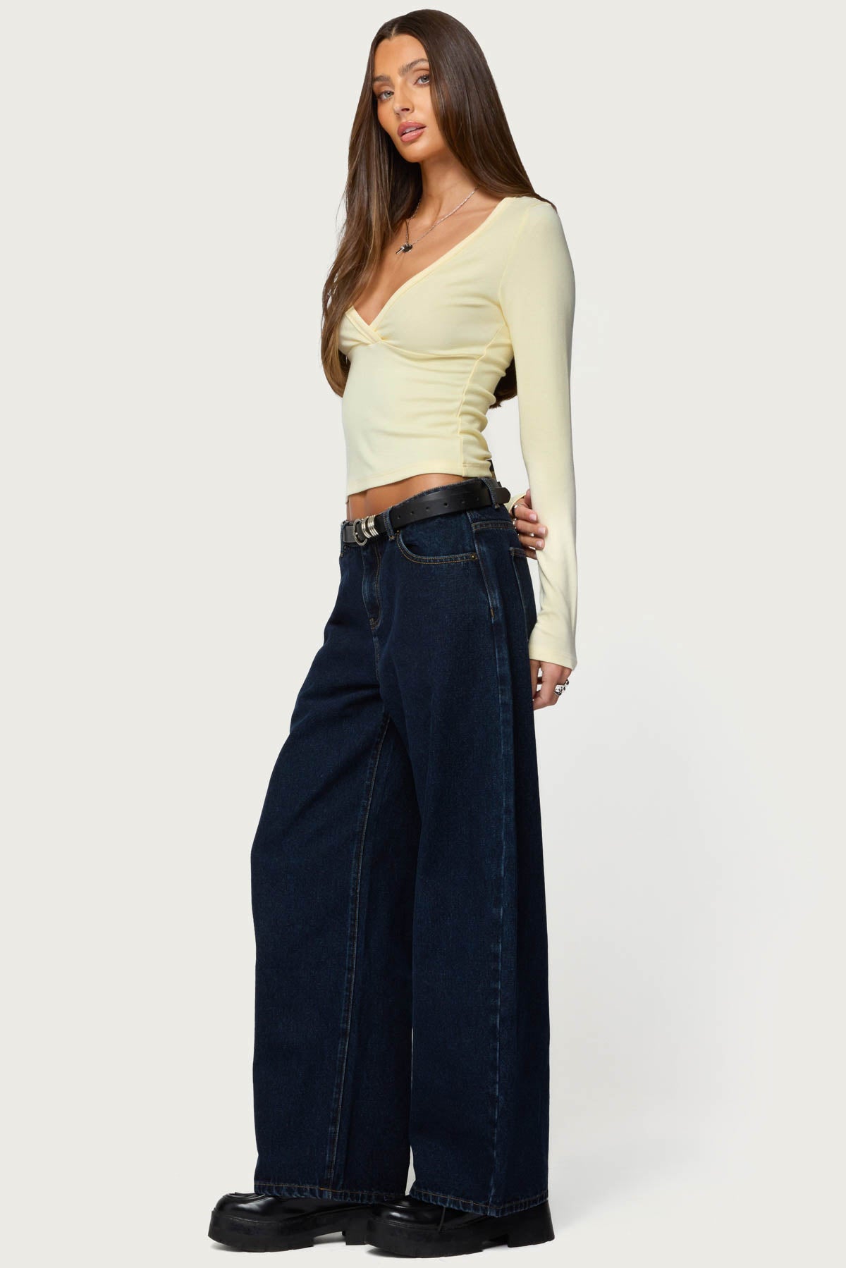 Doron V Neck Long Sleeve Top