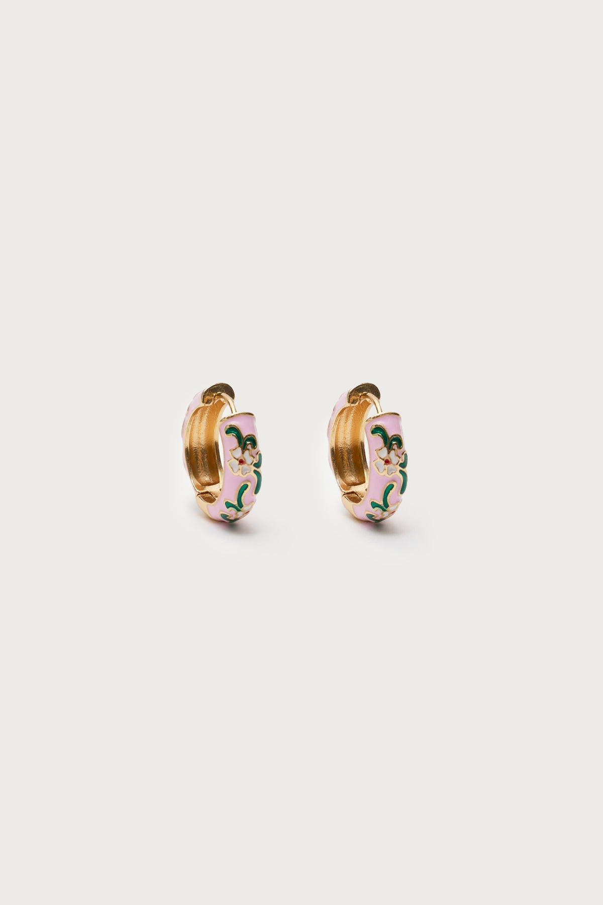 Vintage Floral Hoop Earrings