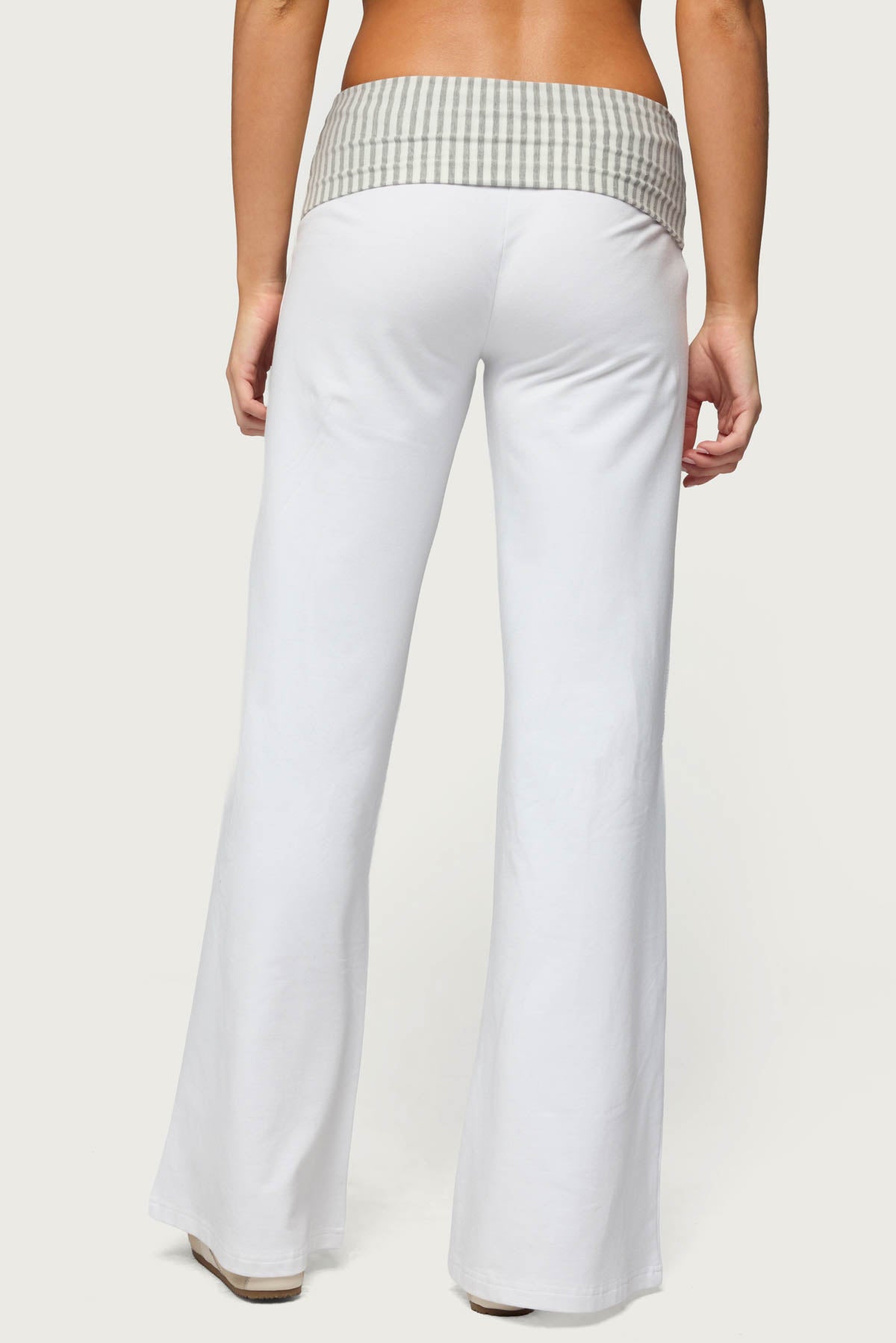 Meshey Striped Foldover Pants