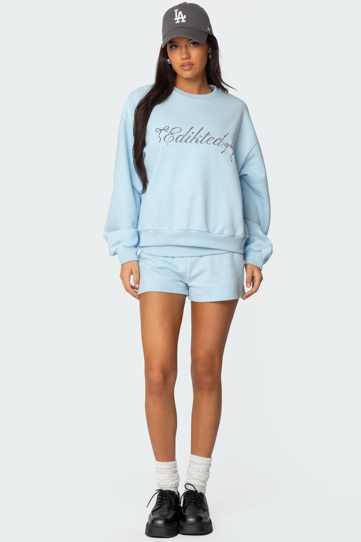 Super Edikteds Rhinestone Oversized Sweatshirt