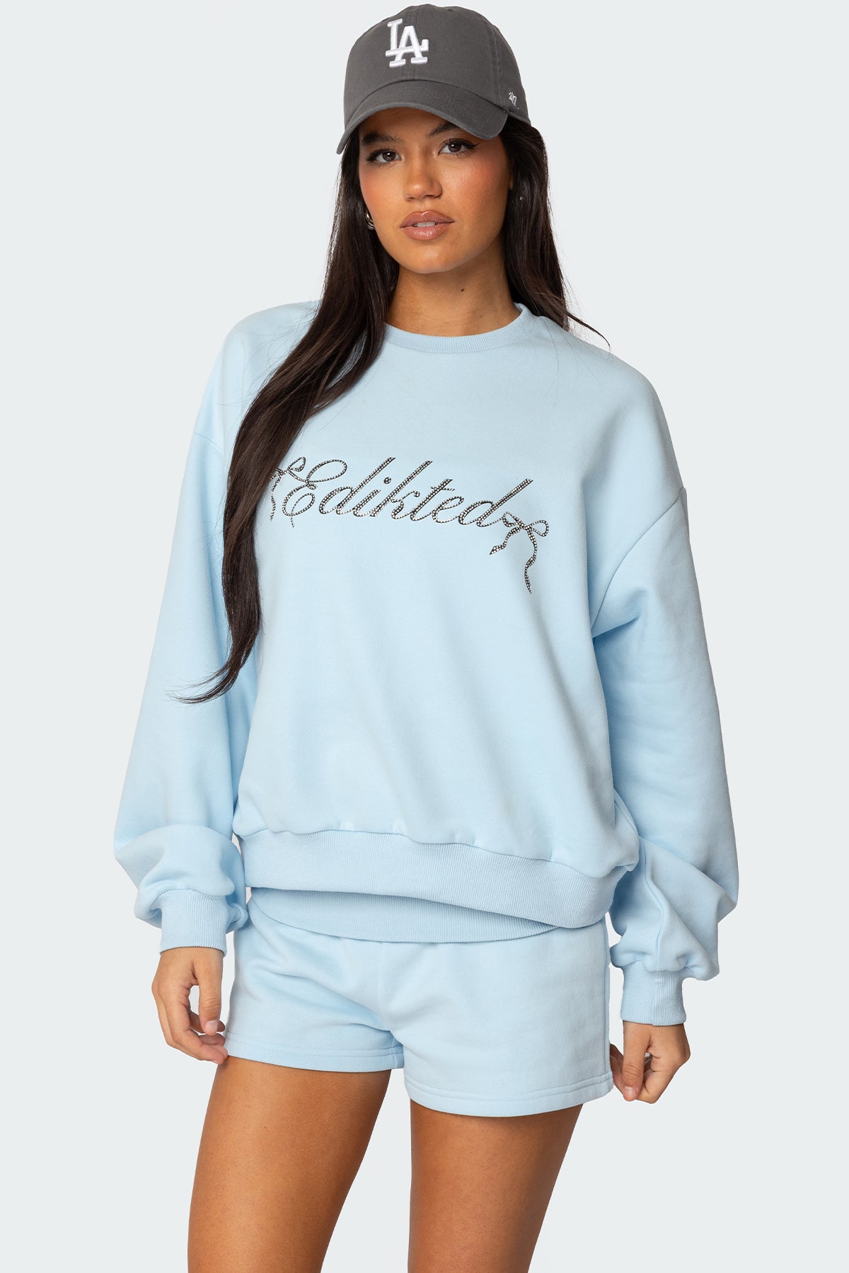 Super Edikteds Rhinestone Oversized Sweatshirt