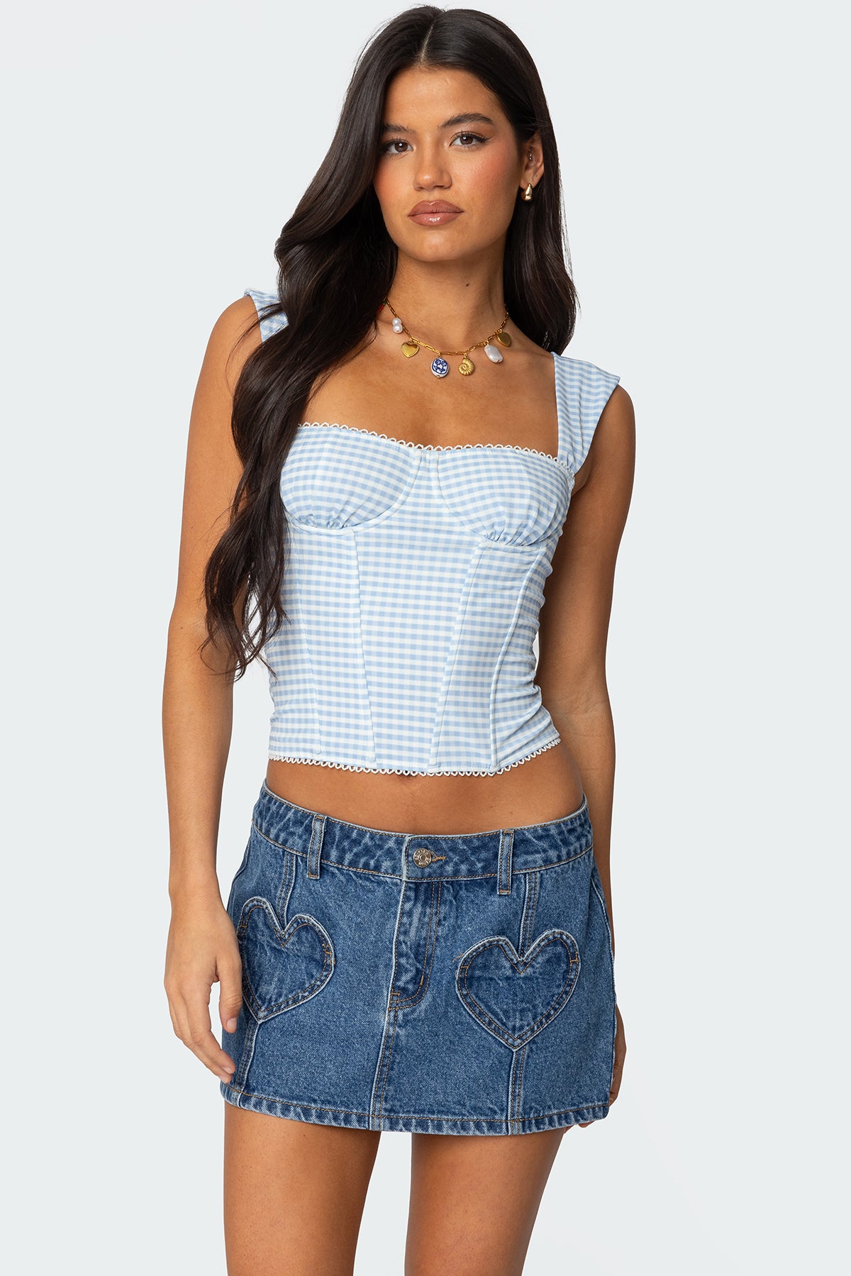 Marcella Wide Strap Mesh Corset