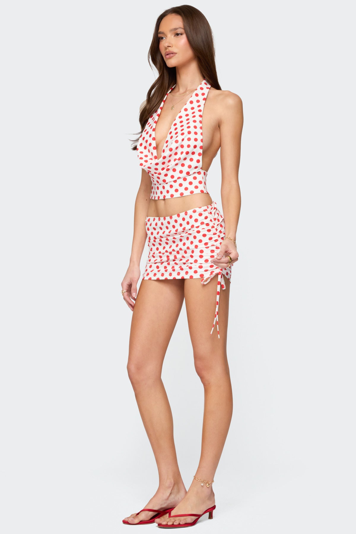 Zoe Polka Dot Cowl Neck Top