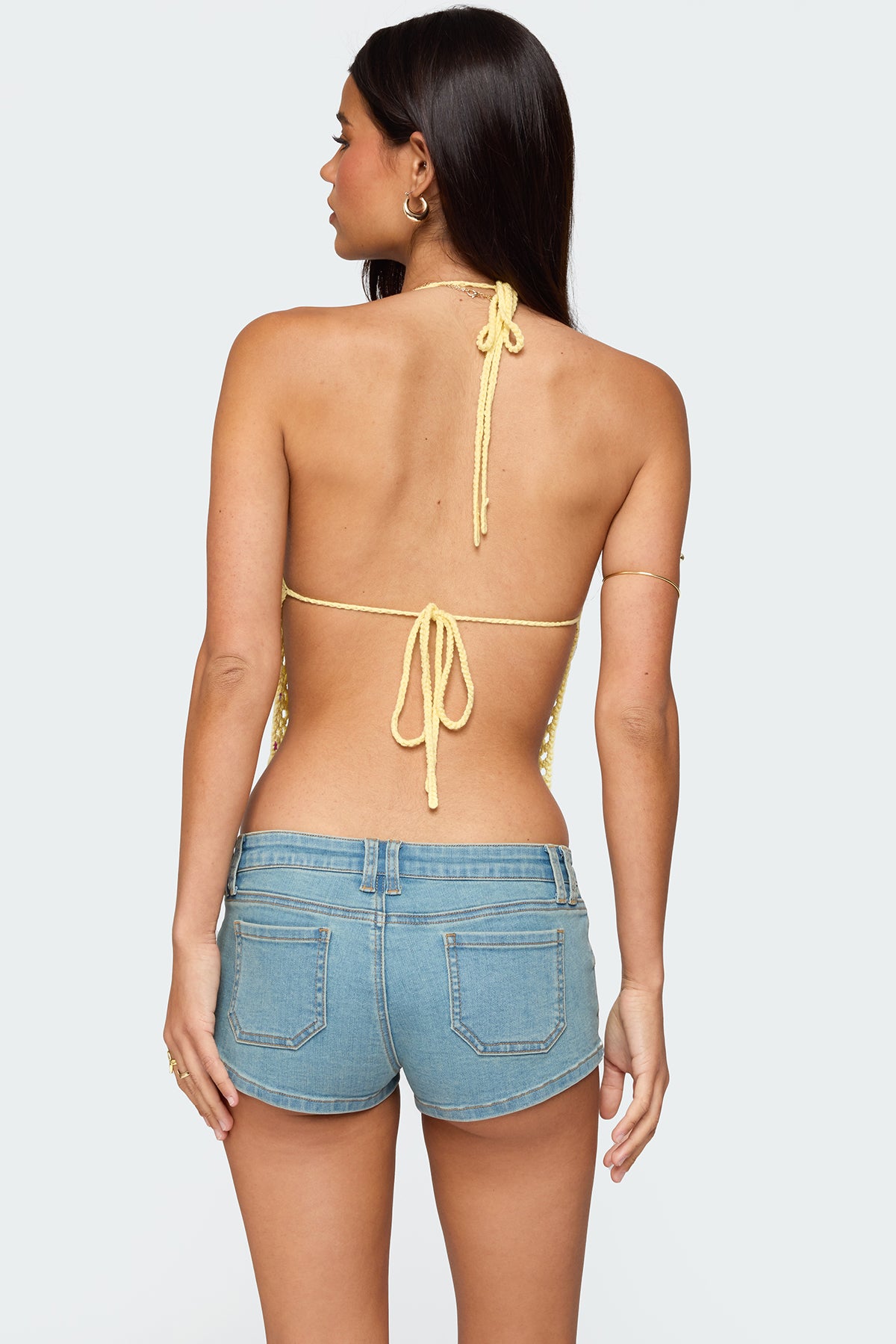 Miel Crochet Backless Halter Top
