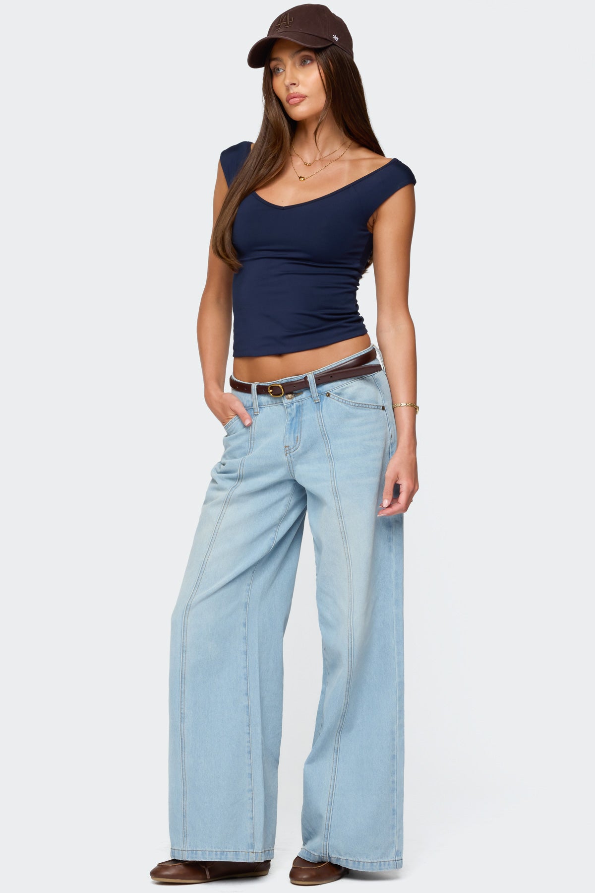 Charlie Panel Stitch Low Rise Jeans