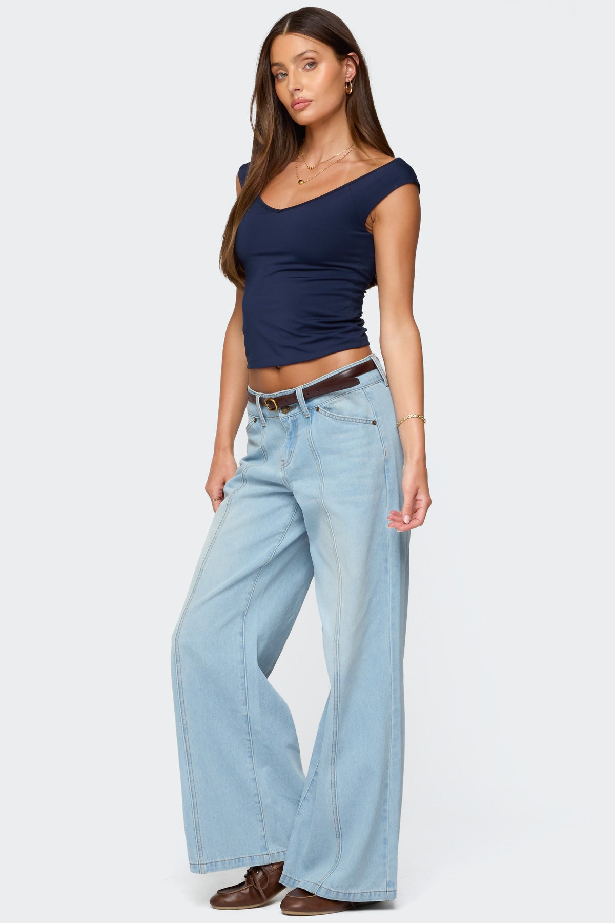 Charlie Panel Stitch Low Rise Jeans