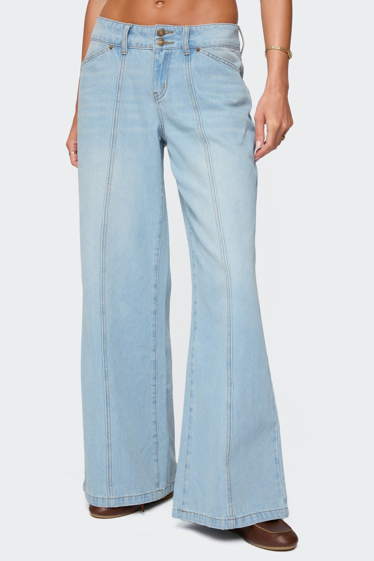 Charlie Panel Stitch Low Rise Jeans