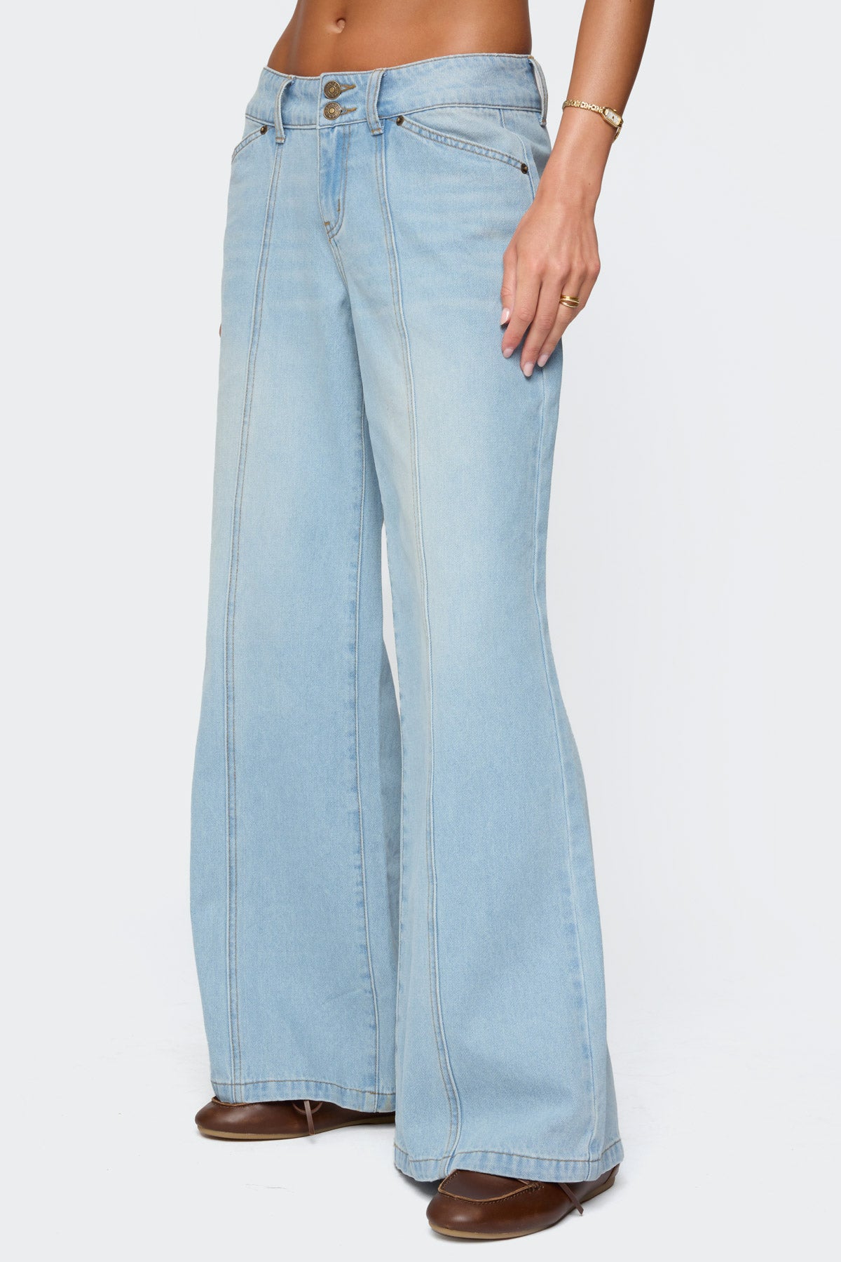 Charlie Panel Stitch Low Rise Jeans