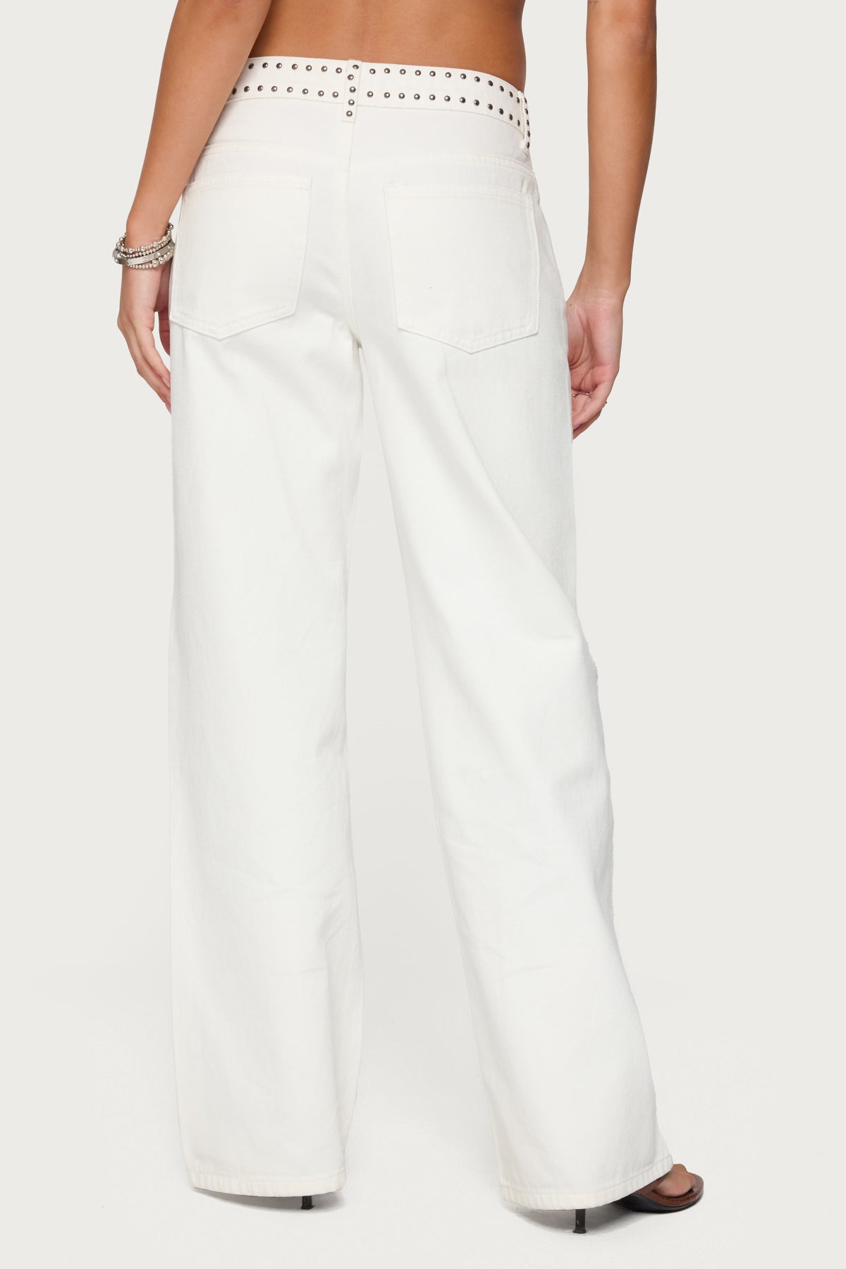 Quincy Studded Low Rise Jeans