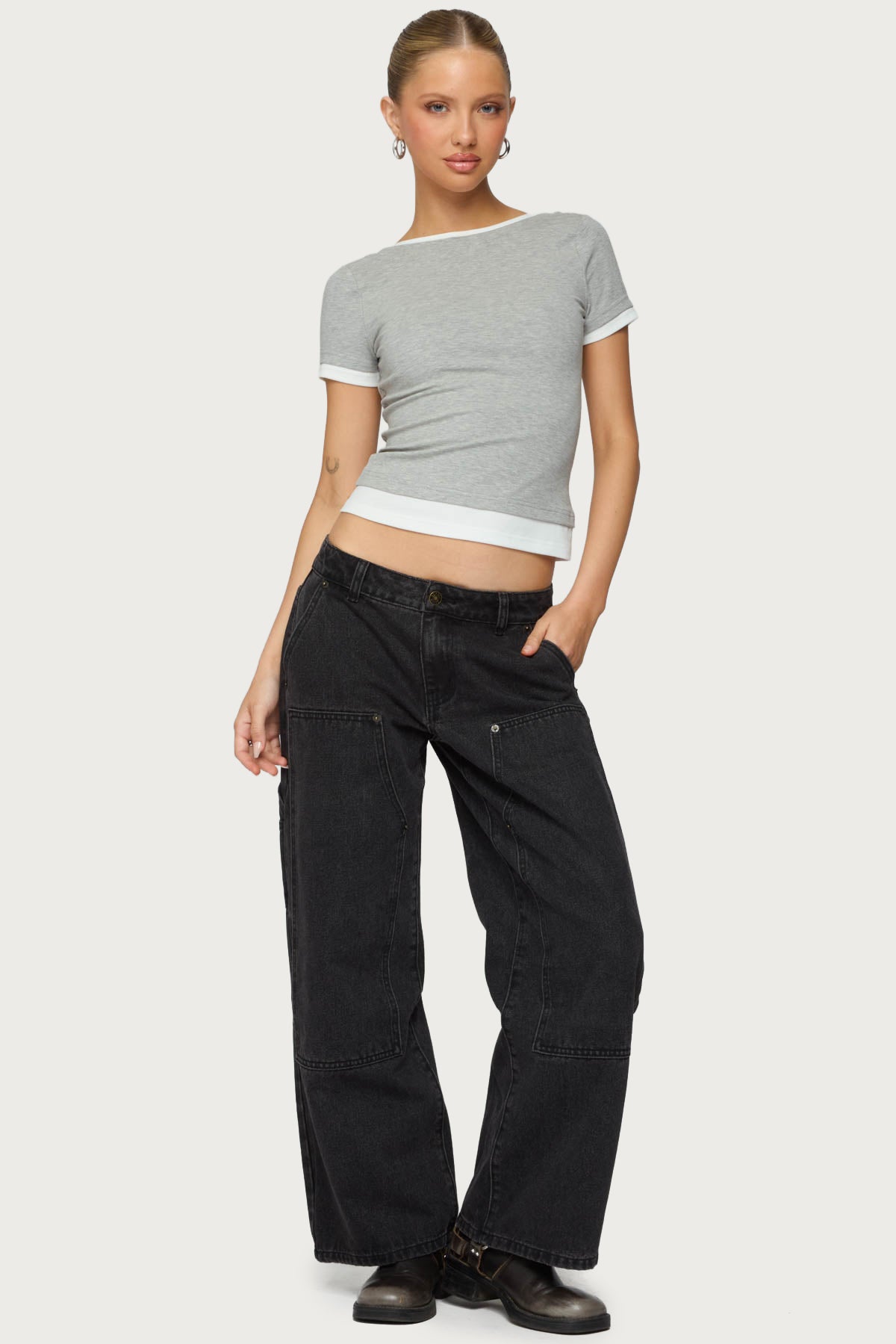 Petite Ayla Low Rise Carpenter Jeans