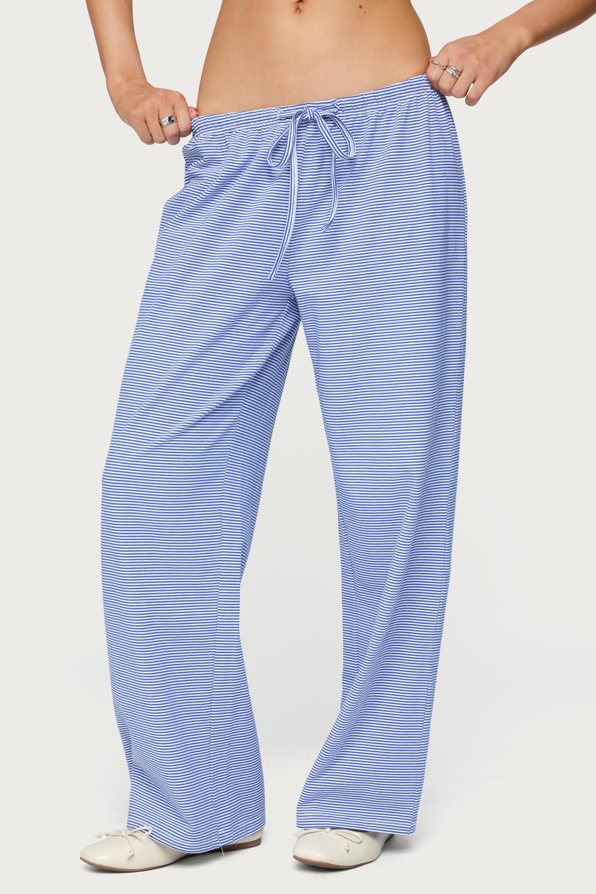 Petite Olivia Striped Loose Fit Pants