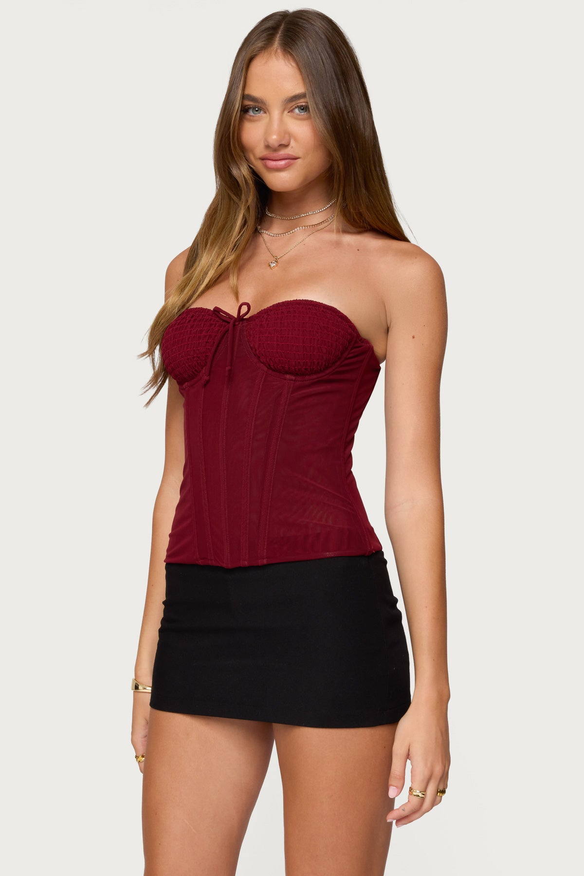 Guinivere Smocked Strapless Corset
