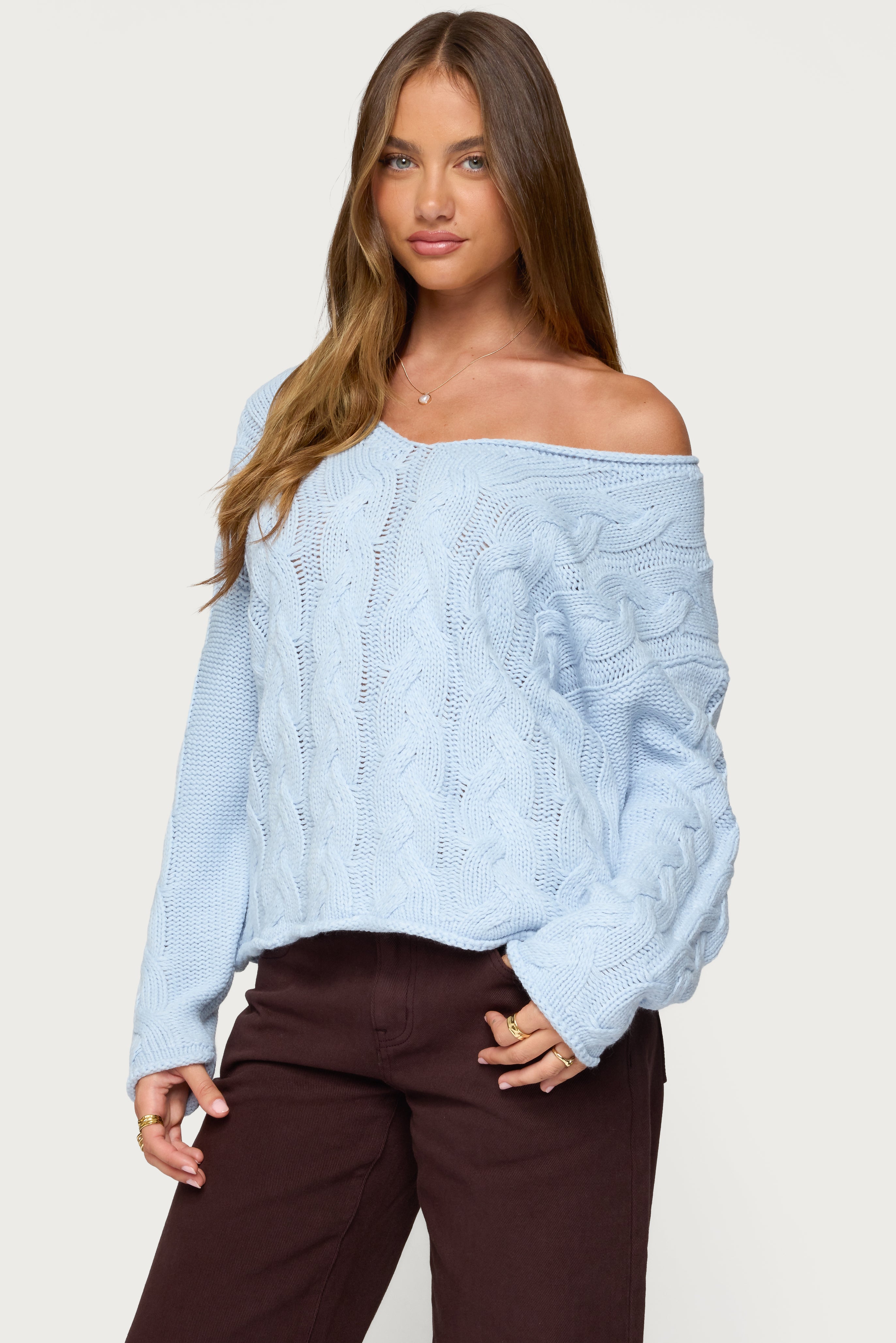 Inga Oversized Cable Knit Sweater