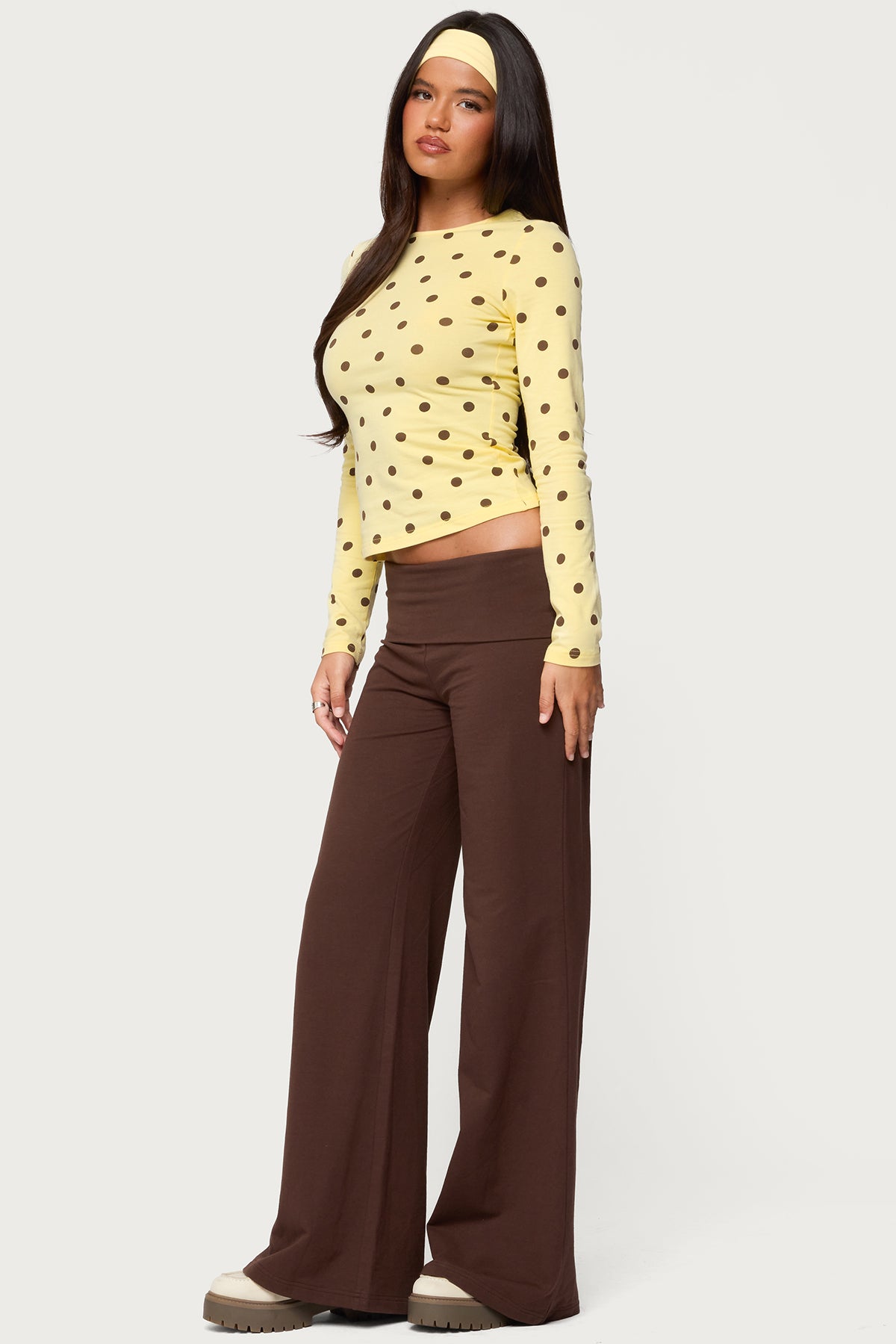Wide Leg Fold Over Pants