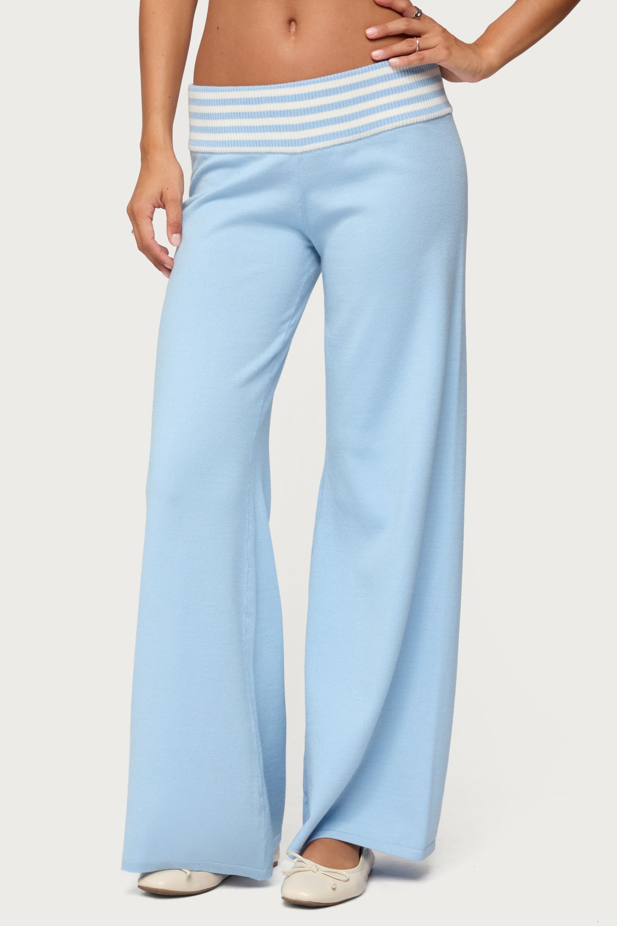 Clarisse Stripey Flared Knit Pants