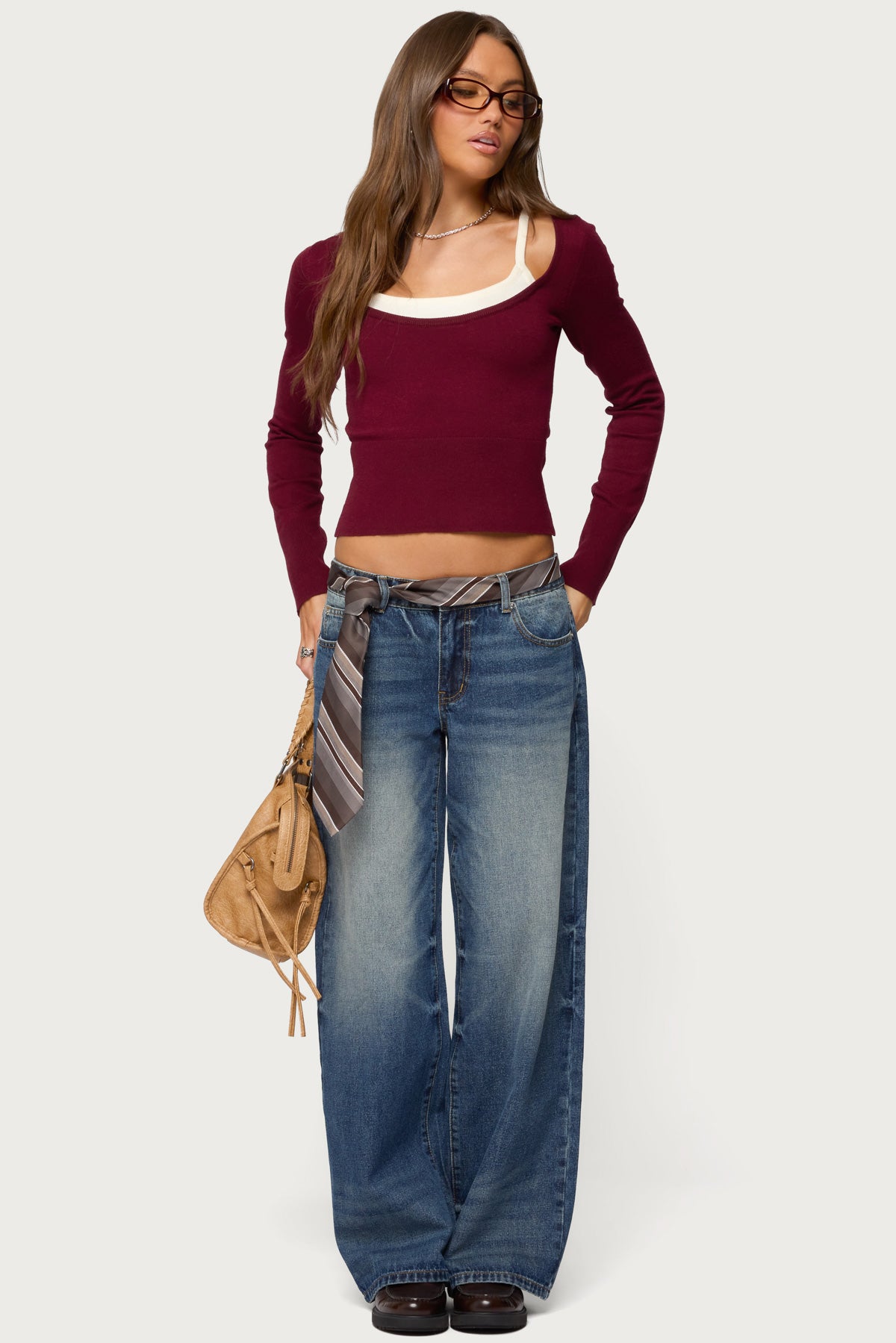 Raelynn Washed Low Rise Baggy Jeans