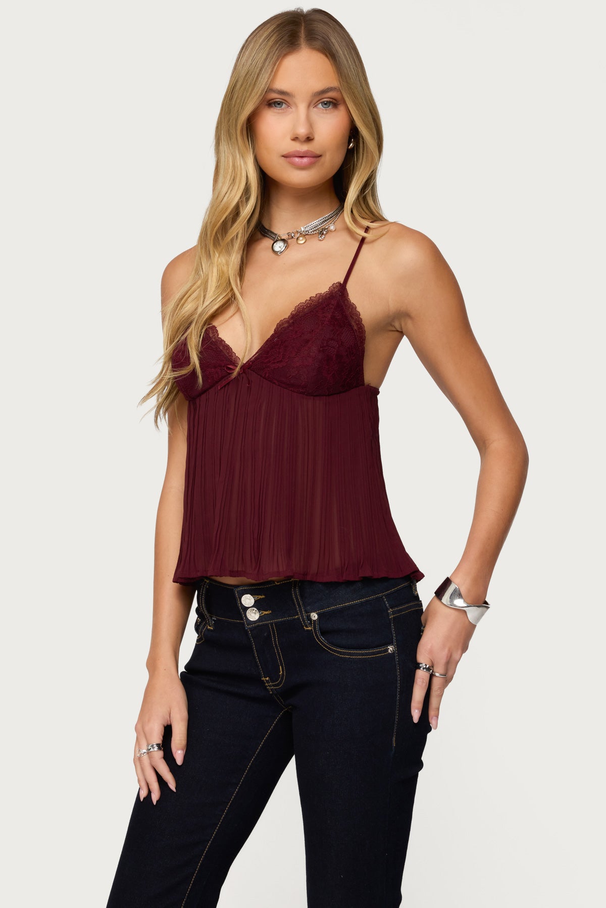 Rhian Lacey Pleated Babydoll Top