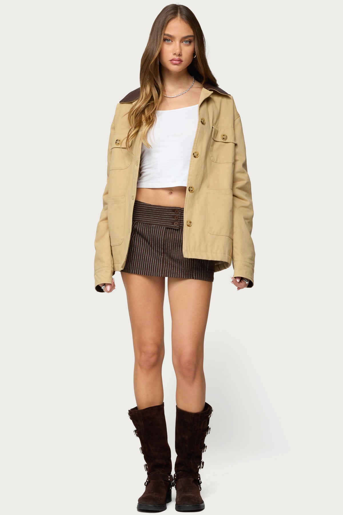 Lorna Pinstripe Mini Skort
