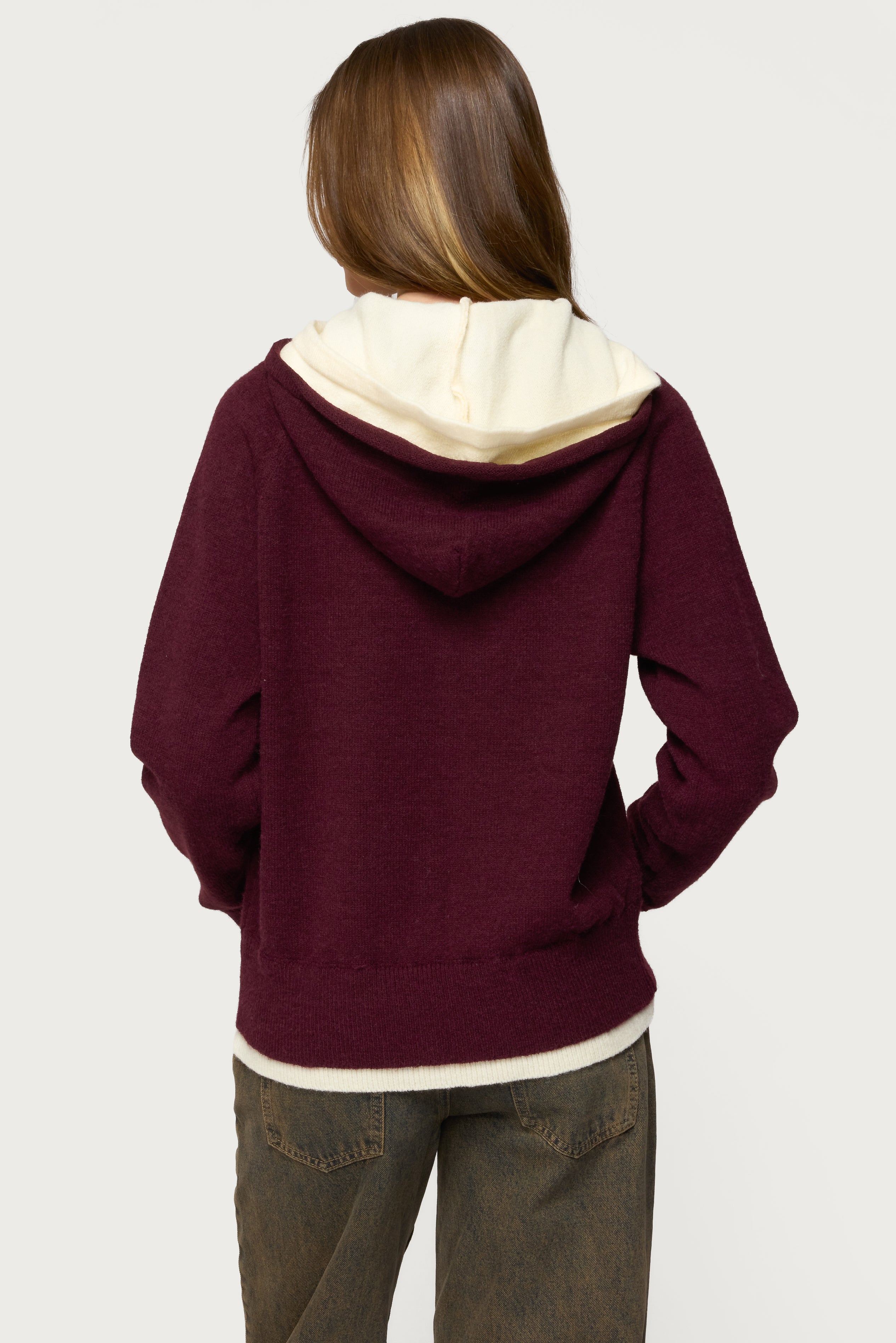 Edikteds Varsity Contrast Layered Knit Hoodie