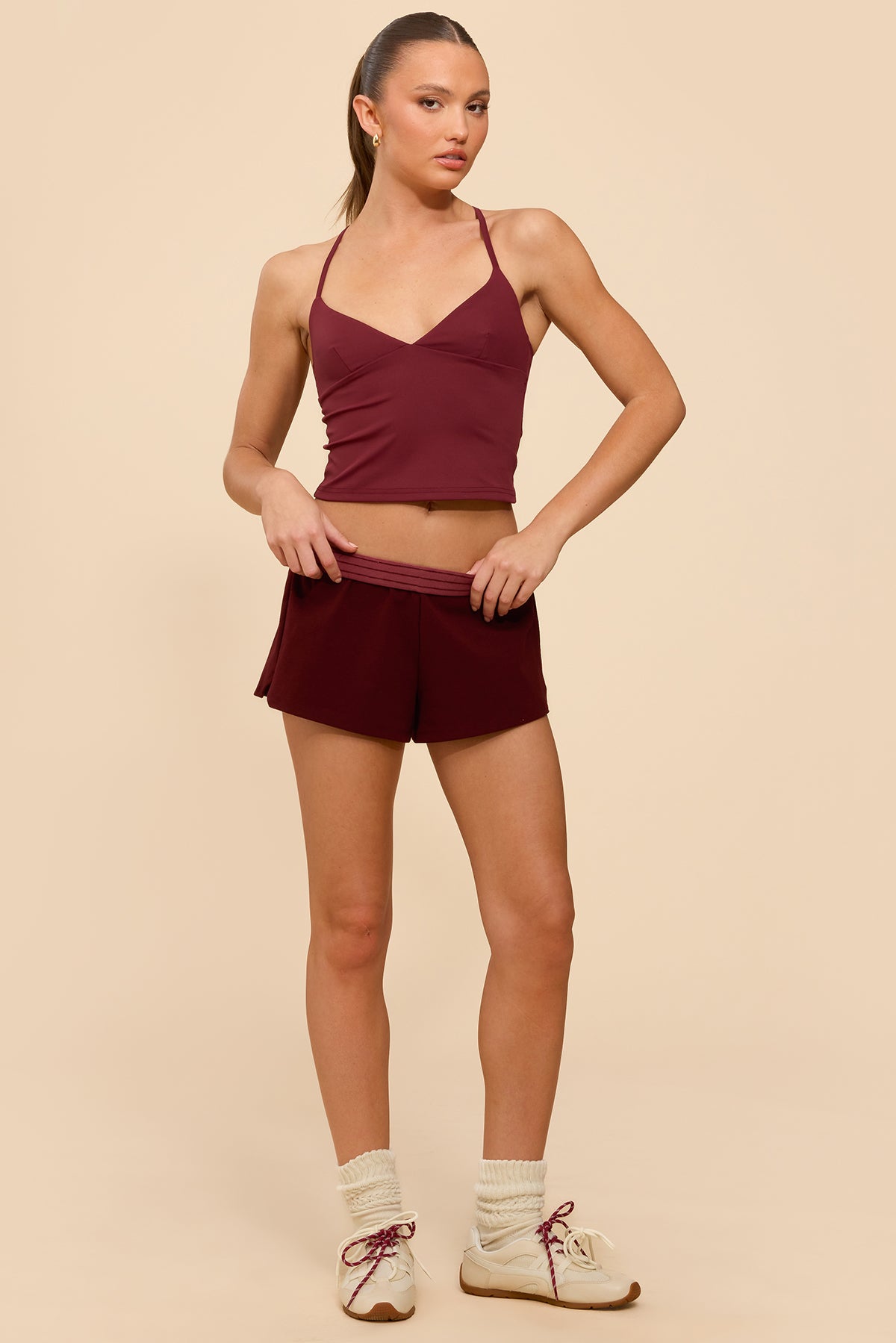 Noemi Stripey Foldover Shorts
