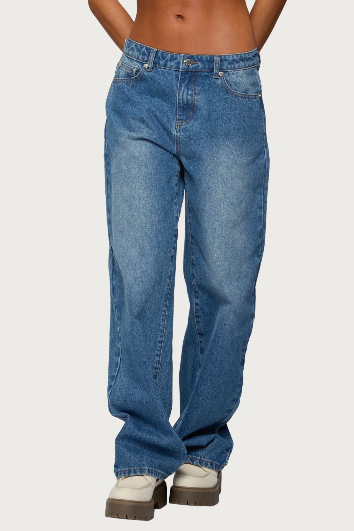 Rorie Mid Rise Straight Leg Jeans
