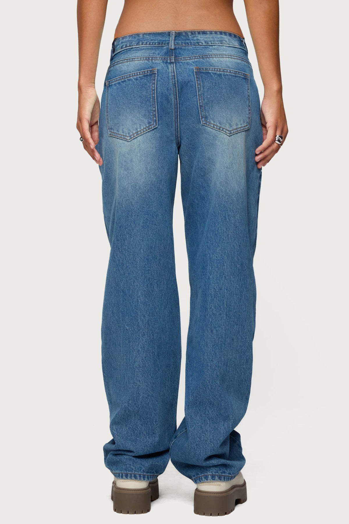 Rorie Mid Rise Straight Leg Jeans