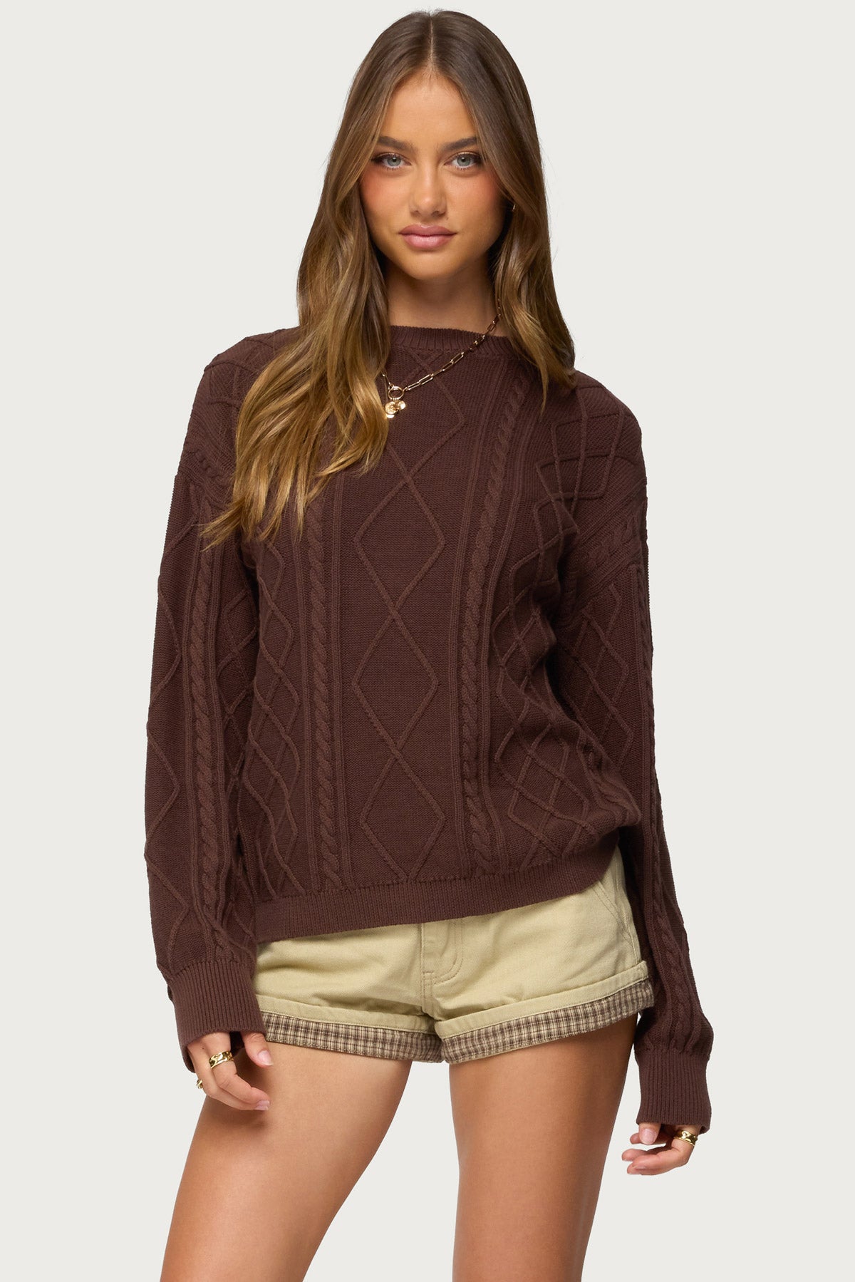 Jessy Cable Knit Oversized Sweater