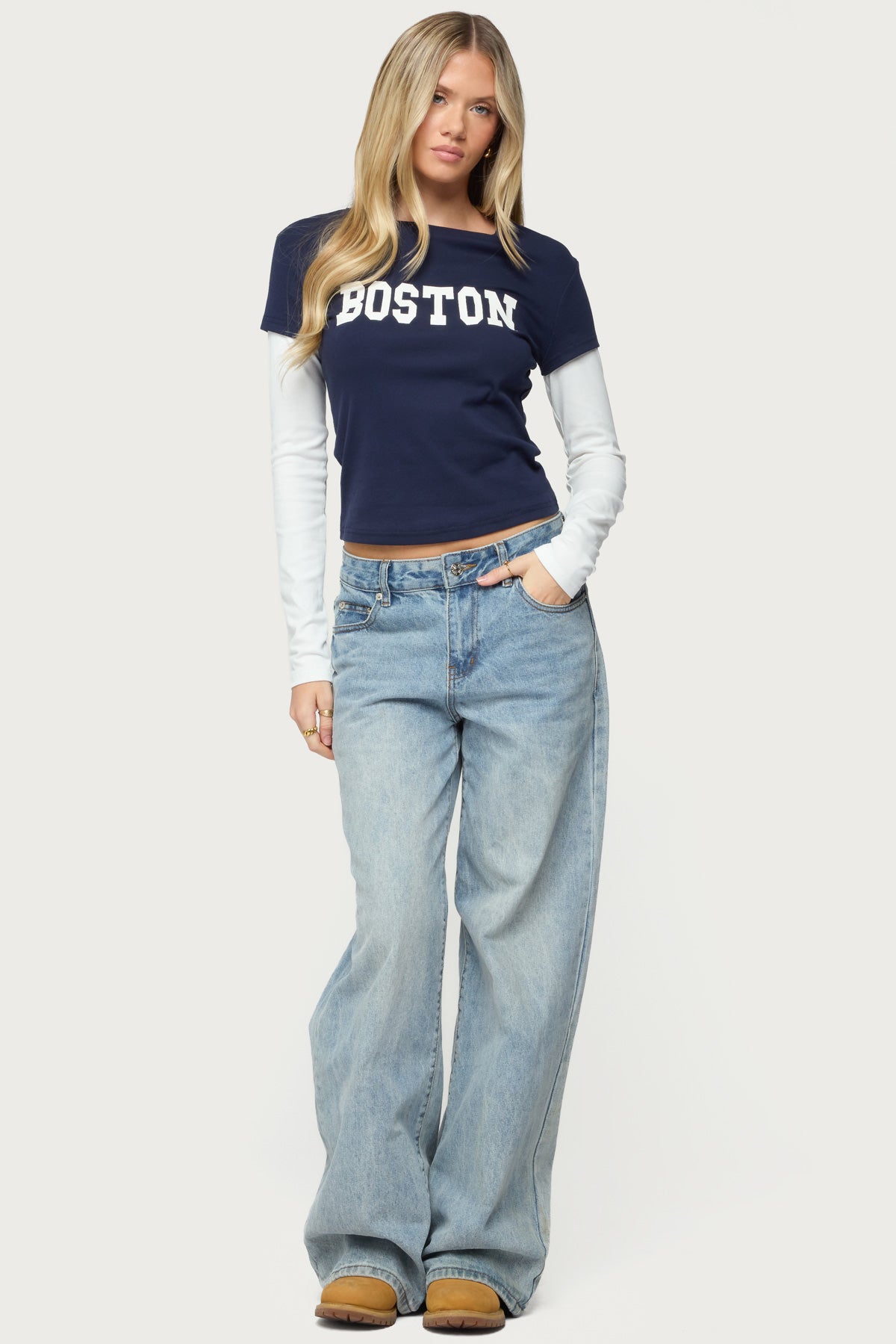 Boston Layered Long Sleeve T Shirt