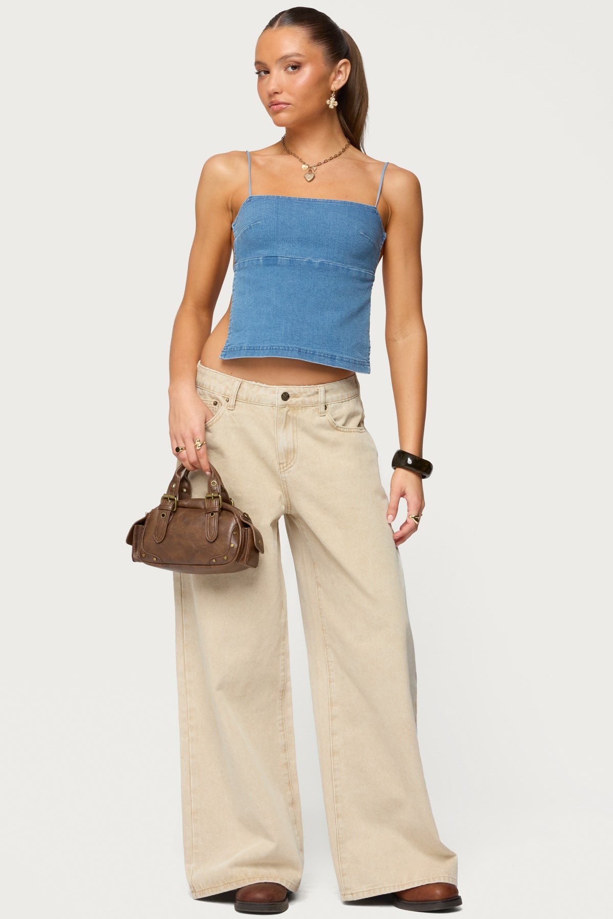 Conley Backless Denim Top