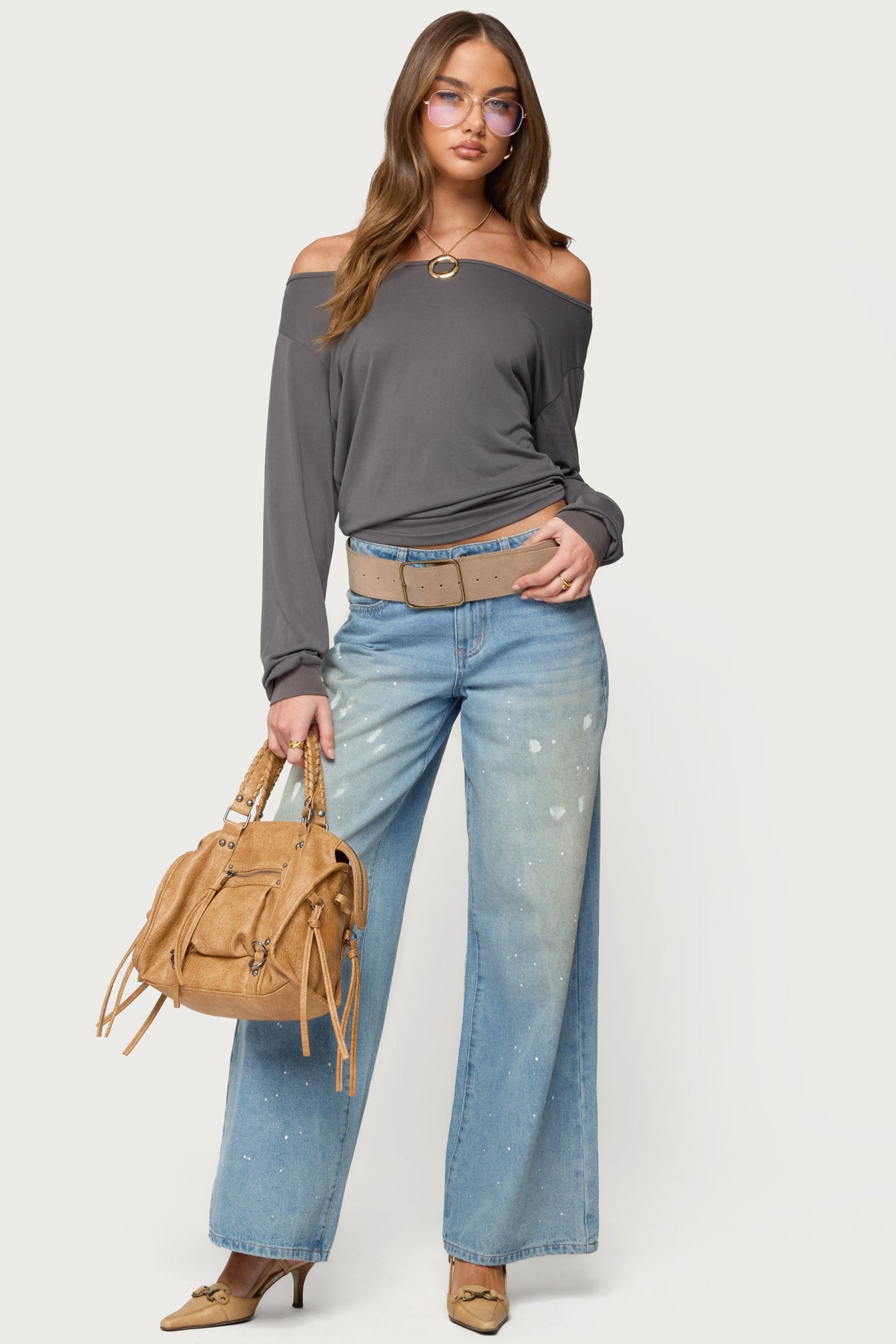 Nannie Off Shoulder Oversized Top