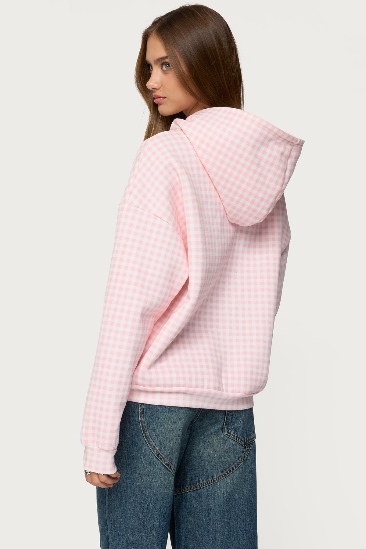 Edikteds Gingham Oversized Hoodie