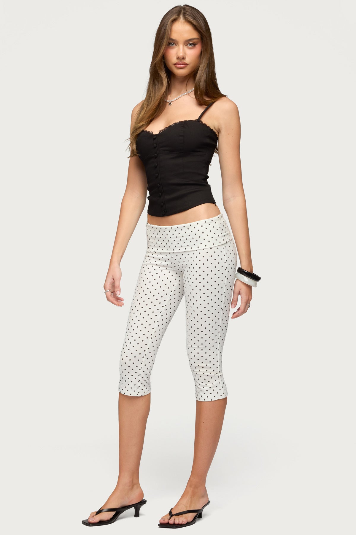Helenna Button Front Lace Up Top