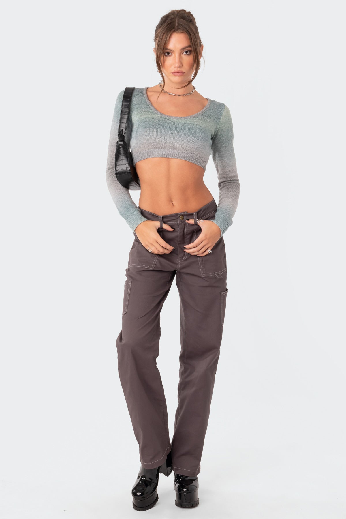 Ombre Cropped Sweater