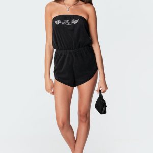 Terry Angel Rhinestone Romper