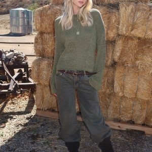 Drop Shoulder Light Knit Sweater