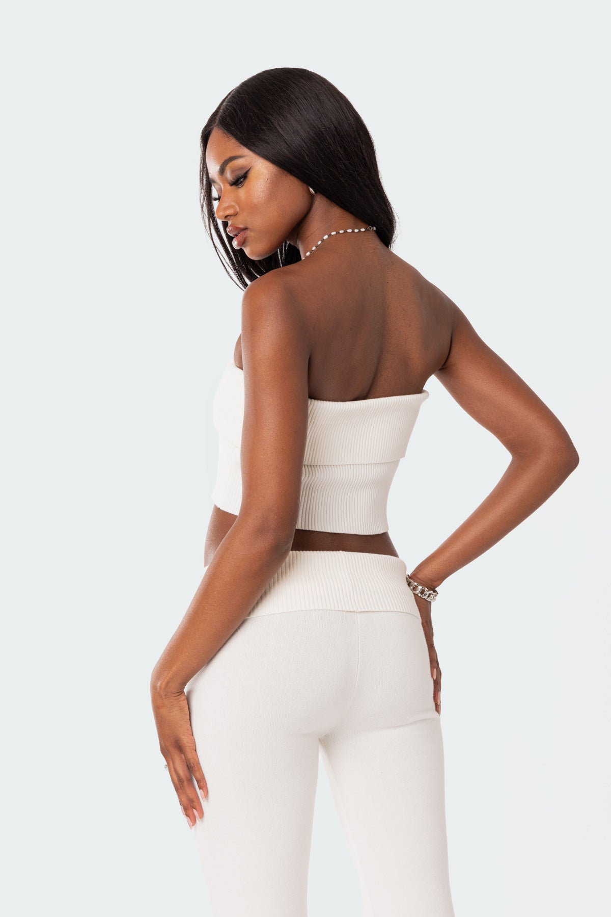 Desiree Fold Over Knit Tube Top - Image 5