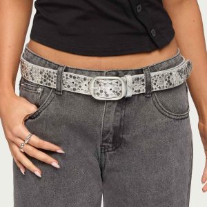 Zinia Studded Faux Leather Belt