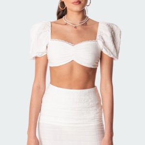 Romy Linen Look Crop Top