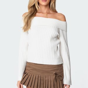 Brandy Fold Over Ribbed Sweater