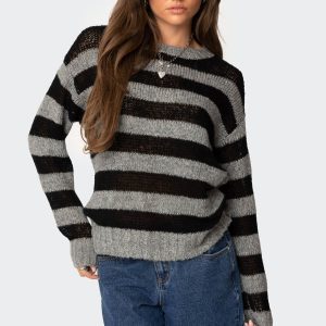 Light Knit Striped Sweater