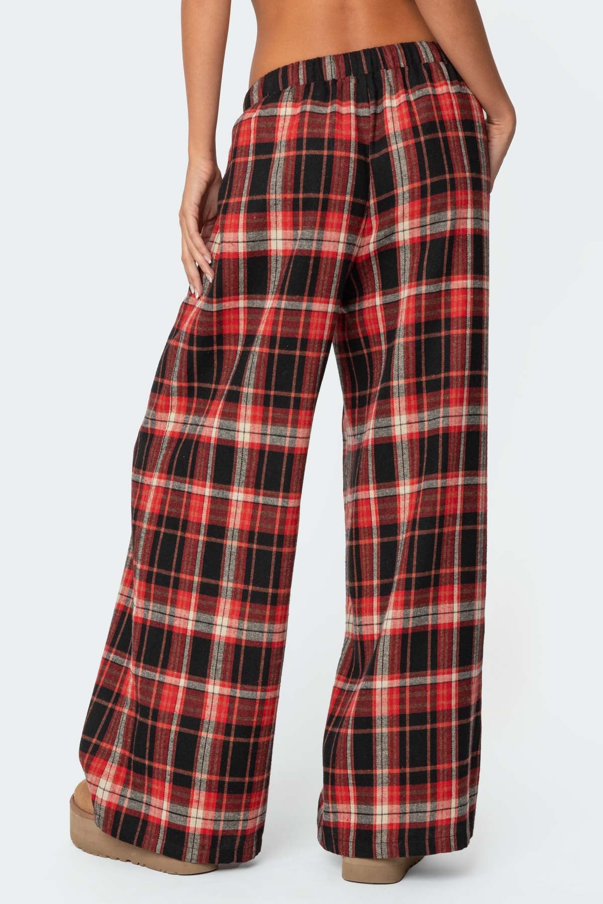 Lounge Around Plaid Wide Leg Pants - Image 5