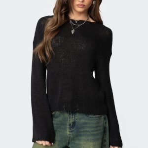 Drop Shoulder Light Knit Sweater