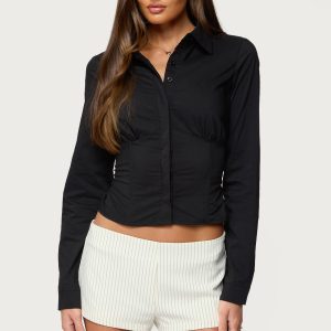 Amelie Lace Up Button Up Shirt